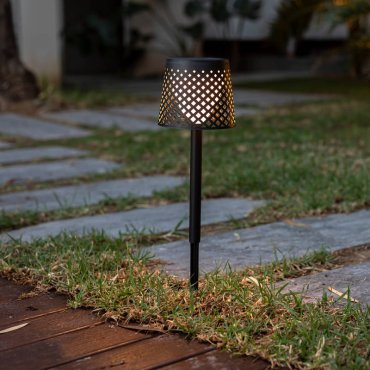 New Garden Greta - lampe solaire extérieure de table, de sol ou murale avec port USB - 80 x 20 x 14 cm - IP65 - noir