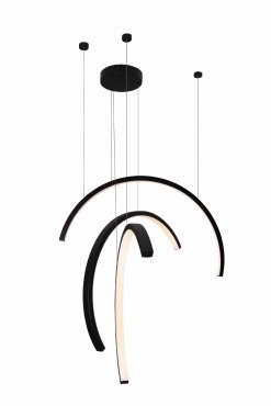 Maxlight Trio Arc - lampe suspendue - 80 x 180 cm - 3 x 21W LED inclus - noir