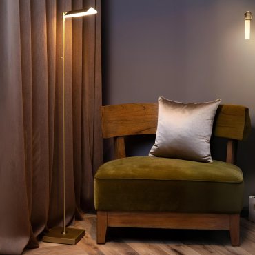 Lucide Aaron - lampadaire - 20 x 20 x 134 cm - 10W dim to warm LED inclus - laiton