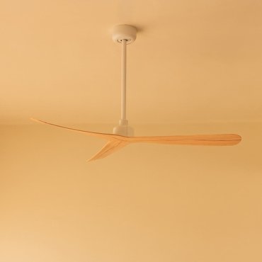 Faro Rocker M - ventilateur de plafond - Ø 132 cm - blanc mat et bois de frêne