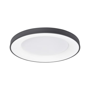 Nova Luce Rando Thin - plafonnier - Ø 60 x 9 cm - 50W LED dimmable inclus - noir sable - couleur blanc chaud