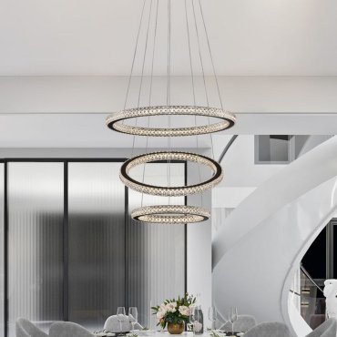 Nova Luce Ginevra - suspension - Ø 51 x 120 cm - 69W LED dimmable inclus - noir sable