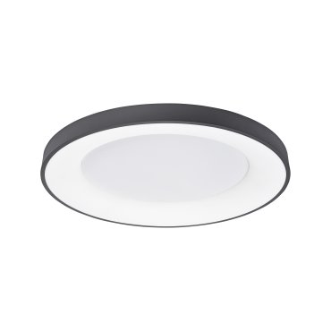 Nova Luce Rando Thin - plafonnier - Ø 60 x 9 cm - 50W LED dimmable inclus - noir sable - lumière blanche