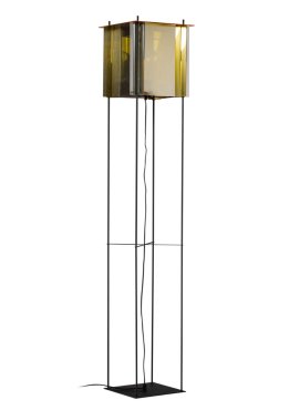 ETH Cube - lampadaire - 30 x 30 x  160 cm - noir, or et argent