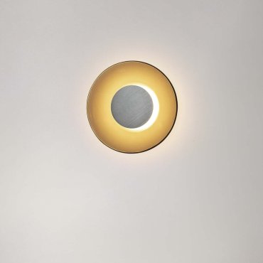 Nova Luce Esti - applique murale - Ø 32 x 7 cm - 17W LED inclus - nickel brossé et verre brun foncé