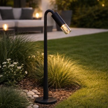 Nova Luce Aether - lampe de jardin - Ø 12 x 60 x 17 cm - 5W LED inclus - IP65 - anthracite foncé