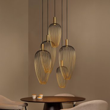 Lucide Aurelie - suspension - Ø 65 x 350 cm - or