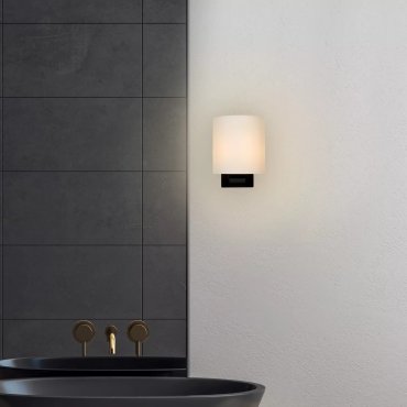 Lucide Jenno - applique murale salle de bain - 12 x 14,5 x 16 cm - IP44 - noir