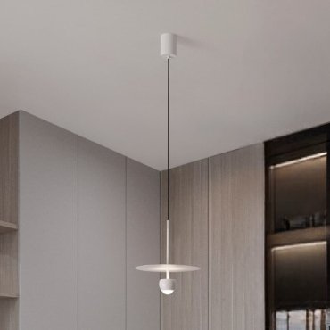 Nova Luce Edem - lampe suspendue - Ø 30 x 217 cm - 8W LED inclus - blanc sablé