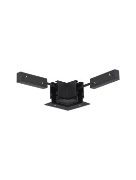 Nova Luce Ultra Slim - rail magnétique encastré sans raccord - connecteur horizontal à 90 degrés - 6 x 6 cm - noir