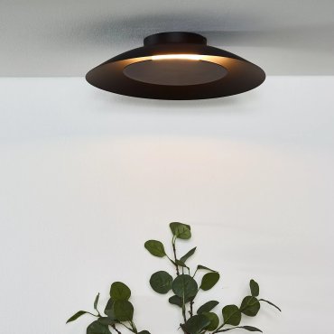 Lucide Foskal - plafonnier - Ø 34,5 x 7,3 cm - 12W LED inclus - noir