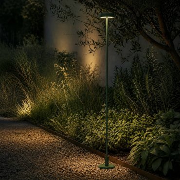 VK Lighting Jade - borne de jardin incl. pied et piquet de terre - Ø 7 x 113,4 cm - 1W LED inclus - IP65 - vert