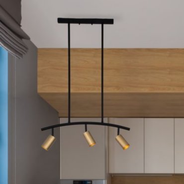 Nova Luce Pogno - suspension - 72,5 x 90 cm - noir et or