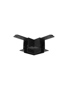 Nova Luce Ultra Slim - rail magnétique encastré sans raccord avec ailettes de 1cm de profondeur - connecteur horizontal à 90 degrés - 5,9 x 5,9 cm - noir