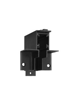 Nova Luce Ultra Slim - rail magnétique encastré sans raccord avec ailettes de 1cm de profondeur - connecteur vertical à 90 degrés - 4,6 x 4,6 cm - noir