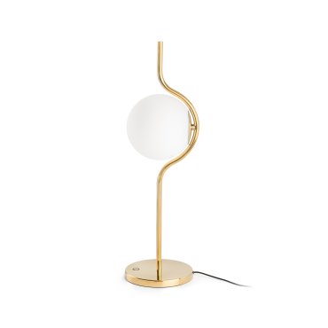 Faro Le Vita - lampe de table - 15 x 14 x 58 cm - 6W dimmable LED inclus - or brillant et opale