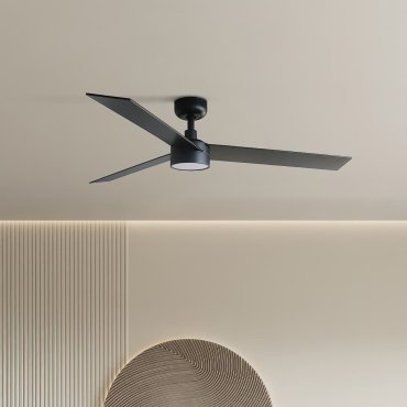 Faro Rudder L - ventilateur de plafond avec lumière - Ø 132 cm - noir mat