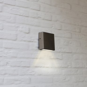 Lutec Gemini XF - applique murale - 11 x 3,8 x 11 - 9,5W LED inclus - IP54 - acier inoxydable - blanc