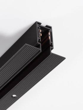 Nova Luce Ultra Slim - rail magnétique encastré sans garniture - 200 cm - noir