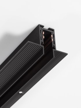Nova Luce Ultra Slim - rail magnétique encastré sans raccord avec ailettes de 1 cm de profondeur - 100 cm - noir