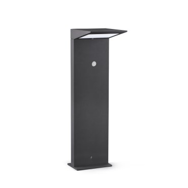 Faro Soleil - poteau de jardin solaire avec détecteur de mouvement - 16,5 x 14 x 51 cm - 2W LED inclus - IP54 - gris foncé