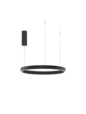 Nova Luce Elowen - lampe suspendue - Ø 60 x 150 cm - 60W LED dimmable inclus - noir