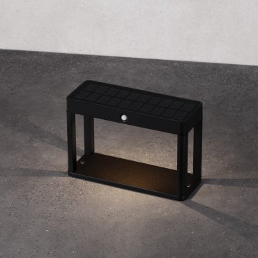 Nova Luce Berni - poteau de jardin solaire avec capteur - 23 x 15,5 x 8,6 cm - 2W LED inclus - IP65 - anthracite foncé