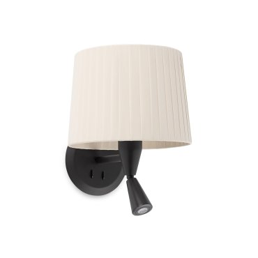Faro Samba - applique murale avec interrupteur - 21,5 x 19 x 17,3 cm - 3W LED inclus - noir et beige
