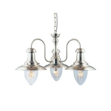 Searchlight Fisherman - lustre - Ø 52 x 86 cm - argent satiné