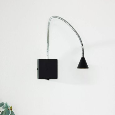 Lucide Buddy - applique murale - 8 x 8 x 60 cm - 3W LED inclus - noir