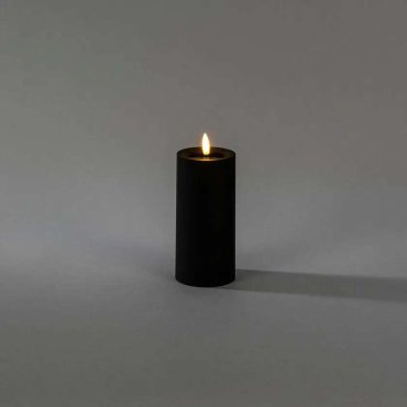 Konstsmide - Bougie à LED sur piles avec effet de flamme vacillante - Ø 7 x 15 cm - IP44 - noir