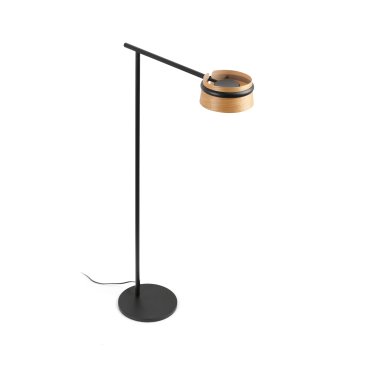 Faro Loop - lampadaire - 125 cm - 7W dimmable LED inclus - noir et marron