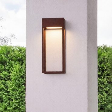 Nova Luce Moby - applique murale extérieure - 16 x 40 x 9 cm - 20W LED inclus - IP65 - corten