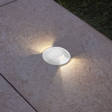 Century Italia Argo - spot au sol avec 2 fenêtres - Ø5,8 x 6,5 cm - 0,75W LED inclus - 4000K - IP67 - blanc