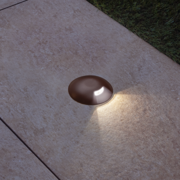 Century Italia Argo - spot au sol avec 1 fenêtre - Ø5,8 x 6,5 cm - 0,75W LED inclus - 3000K - IP67 - marron