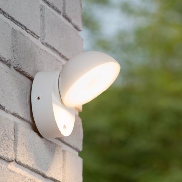 Lucide Finn - applique murale extérieure avec détecteur - 13,5 x 11 x 13,2 cm - 12W LED inclus - IP54 - blanc