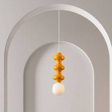 Nova Luce Clio - lampe suspendue - Ø 18 x 240 cm - orange et verre opale