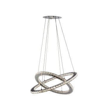 Searchlight Clover - lampe suspendue - Ø 55 x 150 cm - 28W LED inclus - chrome