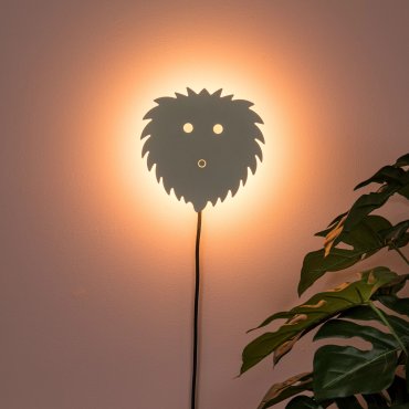 Lucide Charlie Lion - applique murale - 20 x 4,2 x 20 cm - 7W LED dimmable inclus - beige