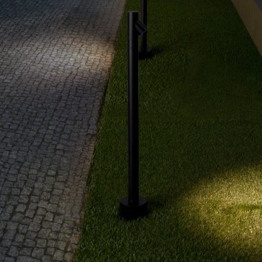 Nova Luce Lord - lampe de jardin - Ø 8 x 60 cm - 4W LED inclus - IP65 - noir sablé