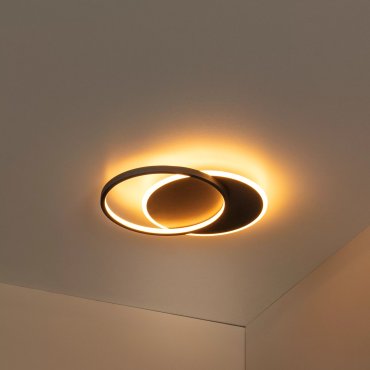 Lucide Axelle - plafonnier - 39,1 x 29,5 x 5,1 cm - 24W LED inclus - 3 StepDim- noir