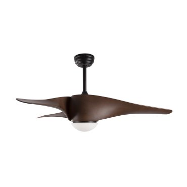 Nova Luce Breeze - ventilateur de plafond avec lumière et télécommande - Ø 132 x 58 cm - 18W LED inclus - noir mat et brun foncé