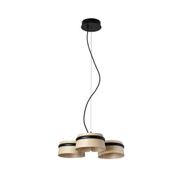 Faro Loop - lampe suspendue - Ø 52 x 9 cm - 3 x 6W LED inclus - brun clair