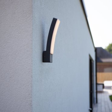 Lutec Kira - Applique d'extérieur - 11 x 8,3 x 31,1 cm - 17,3W LED inclus - IP54 - gris foncé - blanc