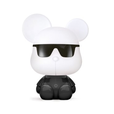 Zuma Line Animals Mouse - lampe de table - 17,5 x 29,5 cm - 3W dimmable led inclus - noir blanc