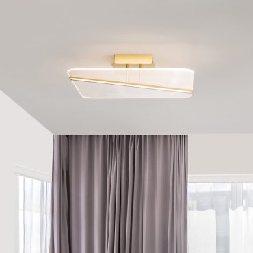 Nova Luce Jertuna - plafonnier - 50 x 50 x 11,5 cm - 33W LED inclus - or