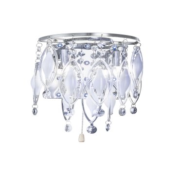Searchlight Spindle - applique murale avec interrupteur à tirette - 20 x 24,5 cm - 1W LED inclus - chrome