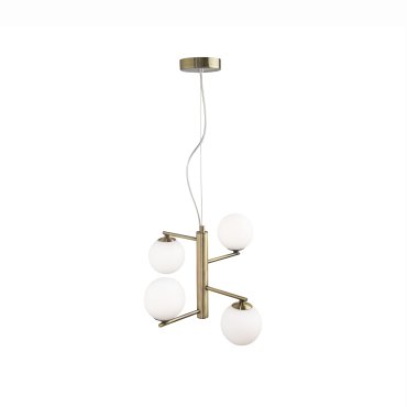 Nova Luce Agrigento - lampe suspendue - Ø 35 x 150 cm - opale et laiton antique
