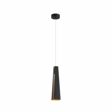 Faro Pluma - lampe suspendue - Ø 8,2 x 36 cm - 3W LED inclus - noir et or