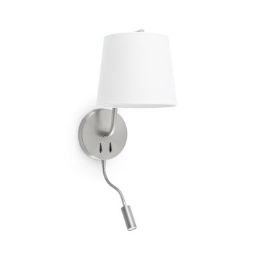 Faro Berni - applique murale avec interrupteur - 20 x 29 x 57 cm - 3W LED inclus - nickel satiné